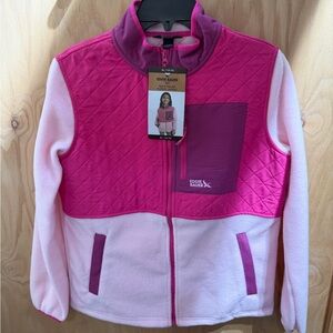 Eddie Bauer Pink and White Kids Fleece Jacket NWT